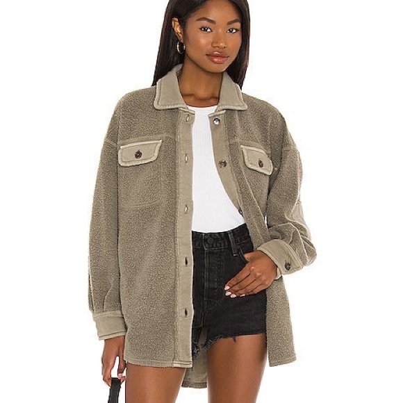 Free People Jackets & Blazers - NEW Free People Dirty Olive Ruby Shirt Jacket Shacket Large